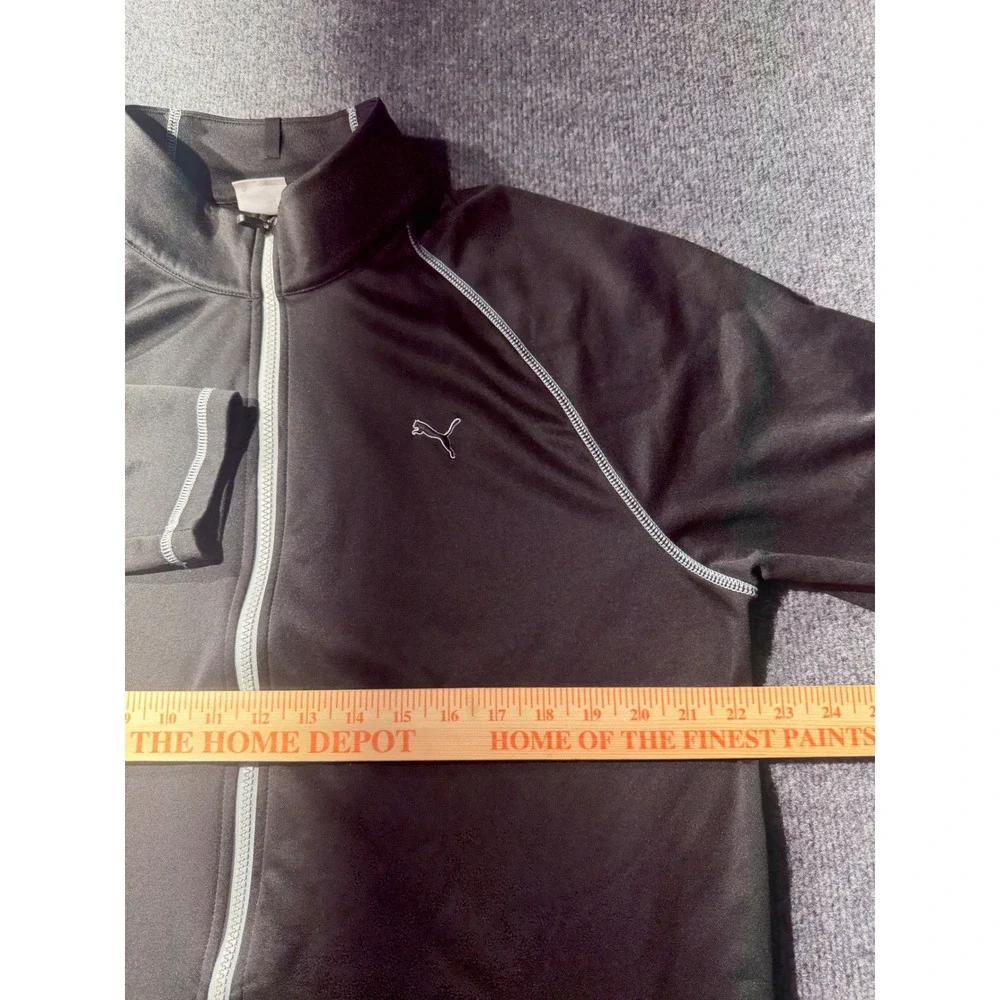 Puma Track Jacket Mens L Black Good Full Zip Contrast Stitch 579320-01
